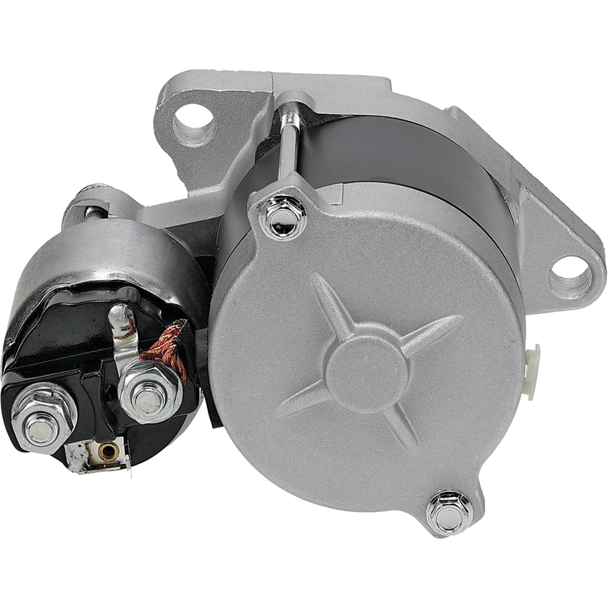 DB Electrical starter label and serial stamp showing model and spec verification on unit