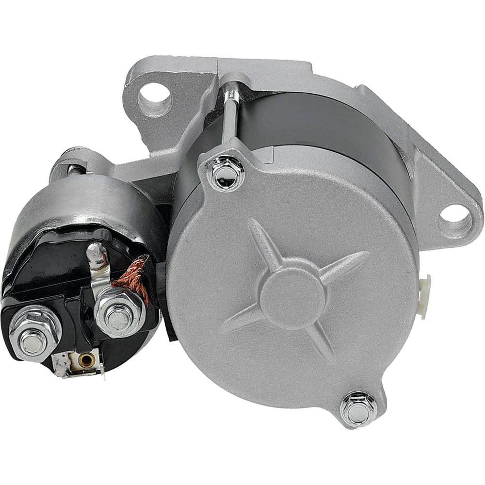DB Electrical starter label and serial stamp showing model and spec verification on unit
