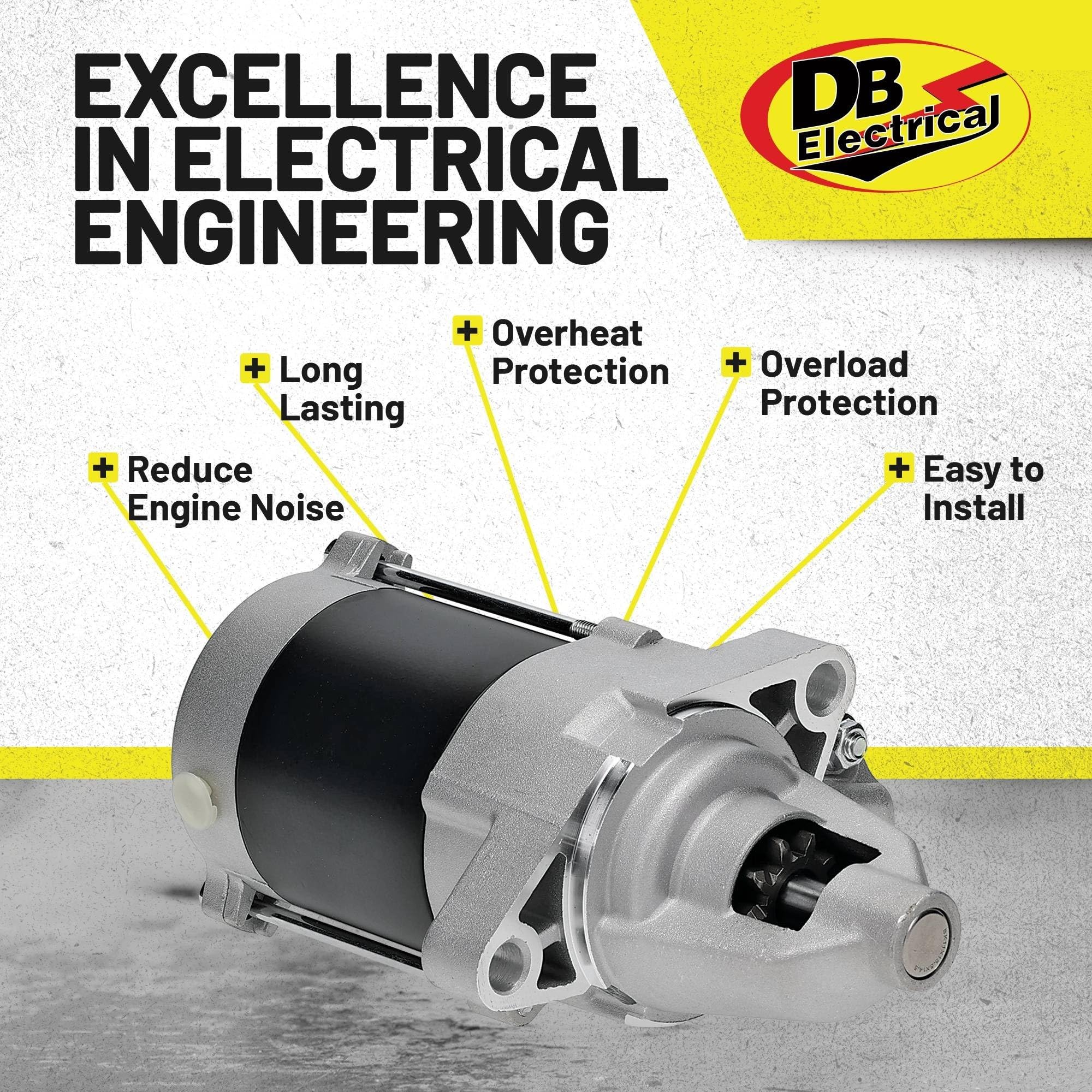DB Electrical starter electrical terminal detail illustrating clean connections for 12V systems