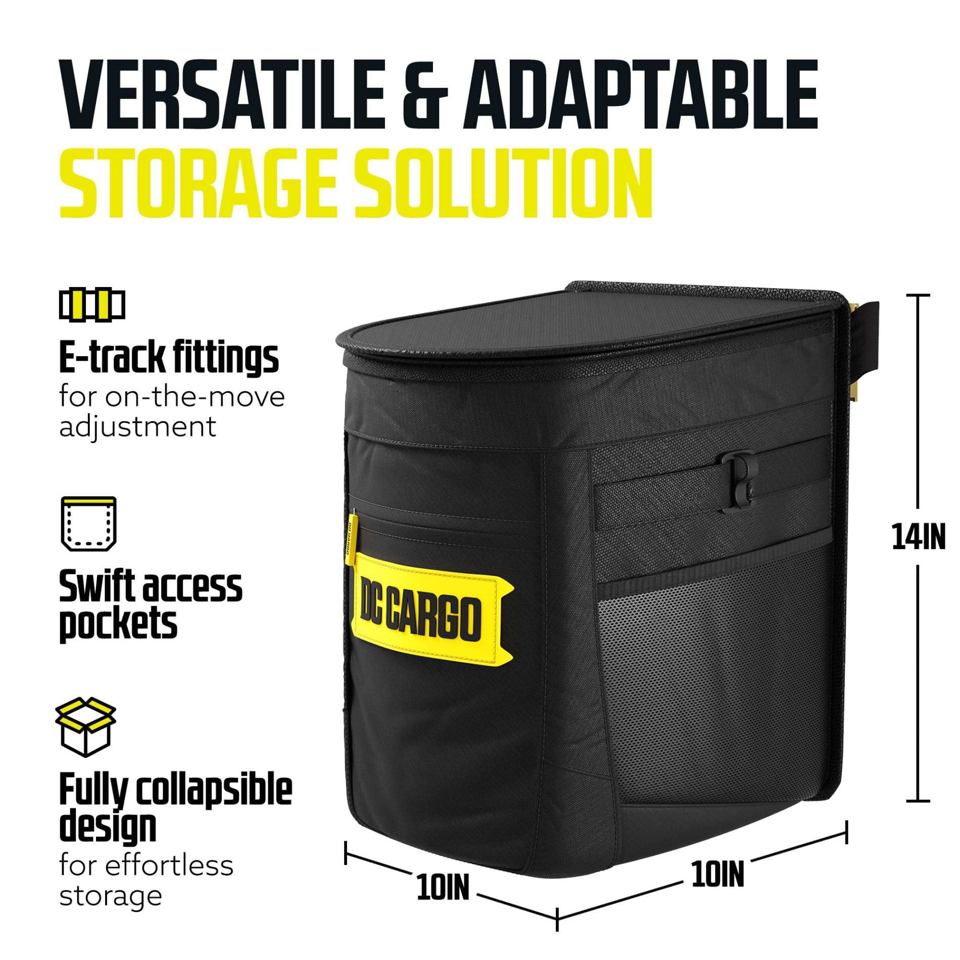 DC Cargo Mall open flip-top close-up showing easy access and spill prevention