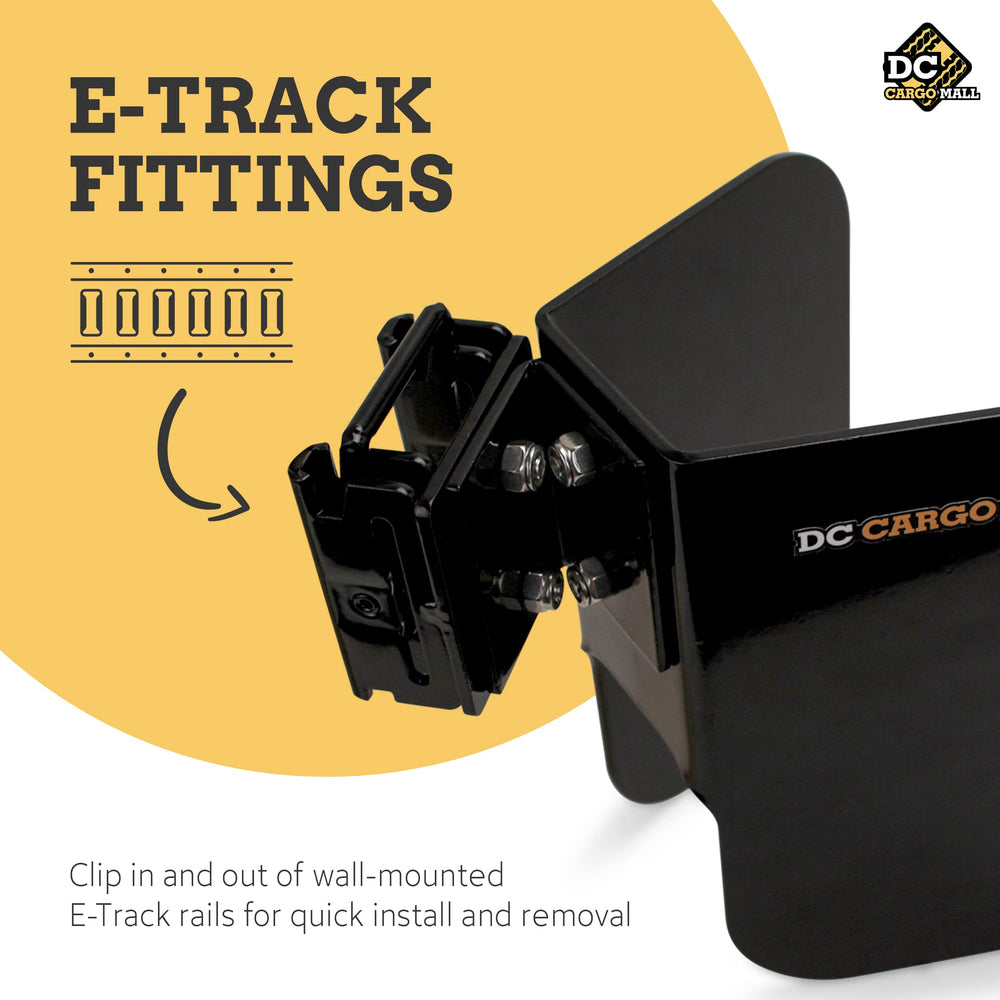 DC Cargo Mall chock snapped into E-Track slot for quick secure mounting