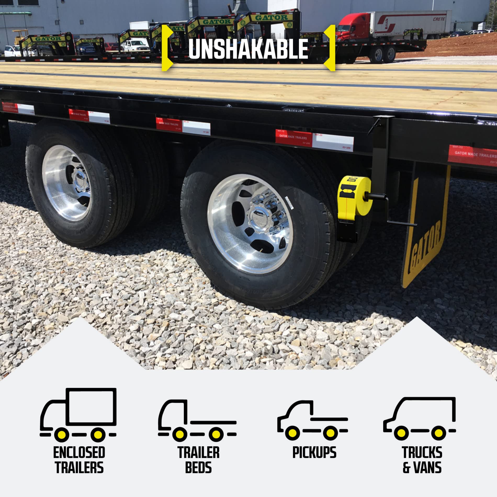 DC Cargo Mall driver using winder speeds up strap preparation