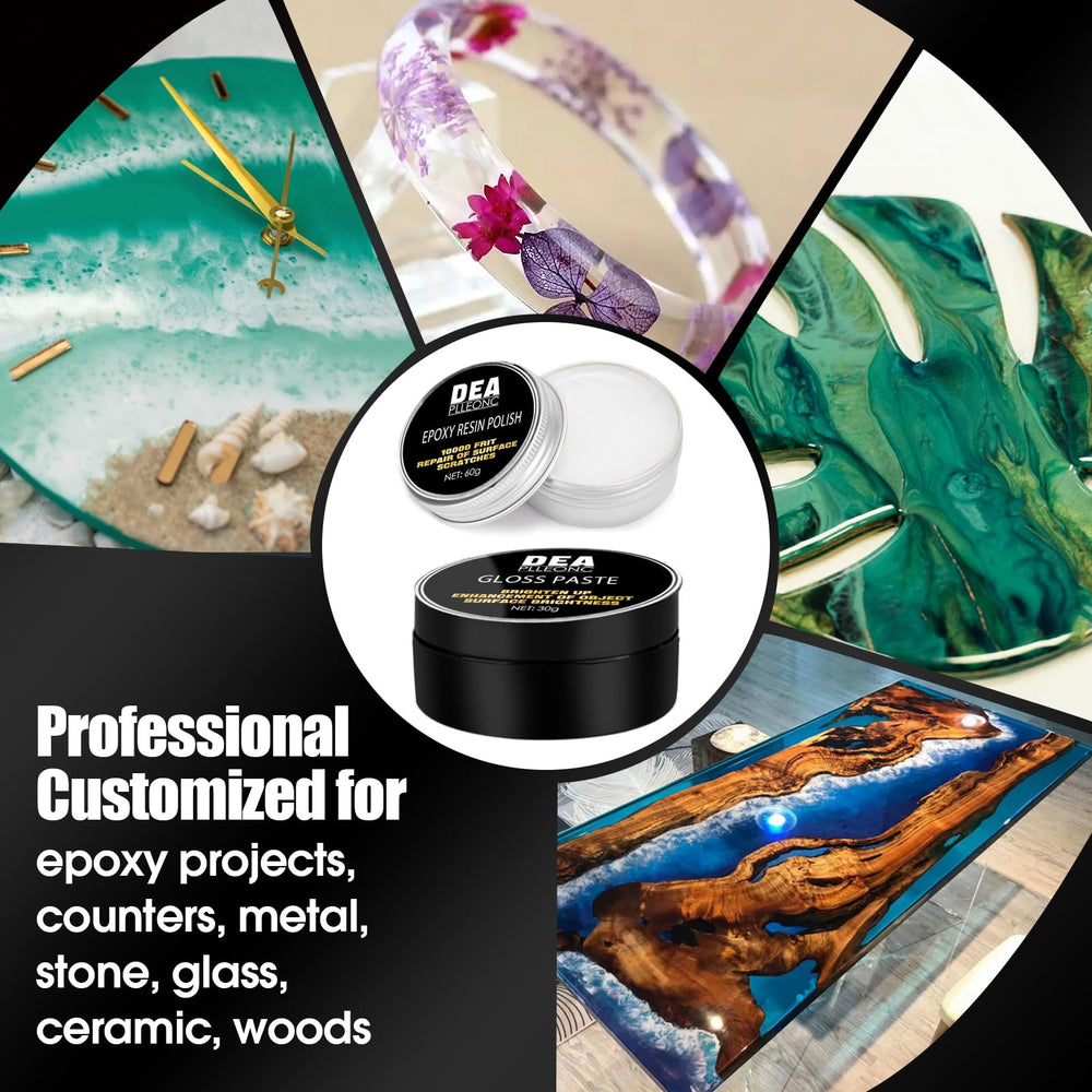 DEAPLLEONC polishing compound jar close-up highlighting formula clarity