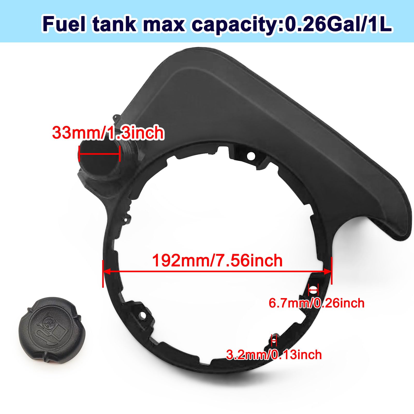 deawater fuel tank cap detail highlighting seal, prevents fuel spills