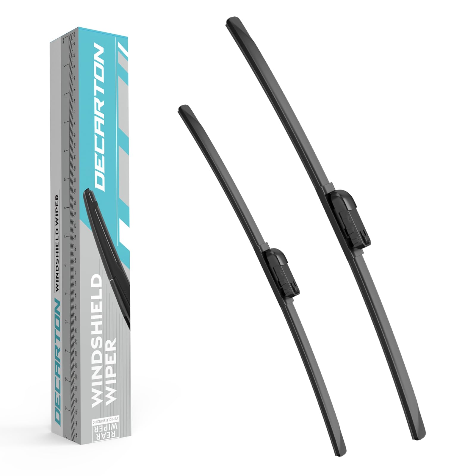 DECARTON front packaging showing driver and passenger blades, clear fit information