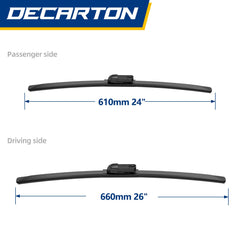 DECARTON close-up of natural rubber edge, improved windshield contact benefit