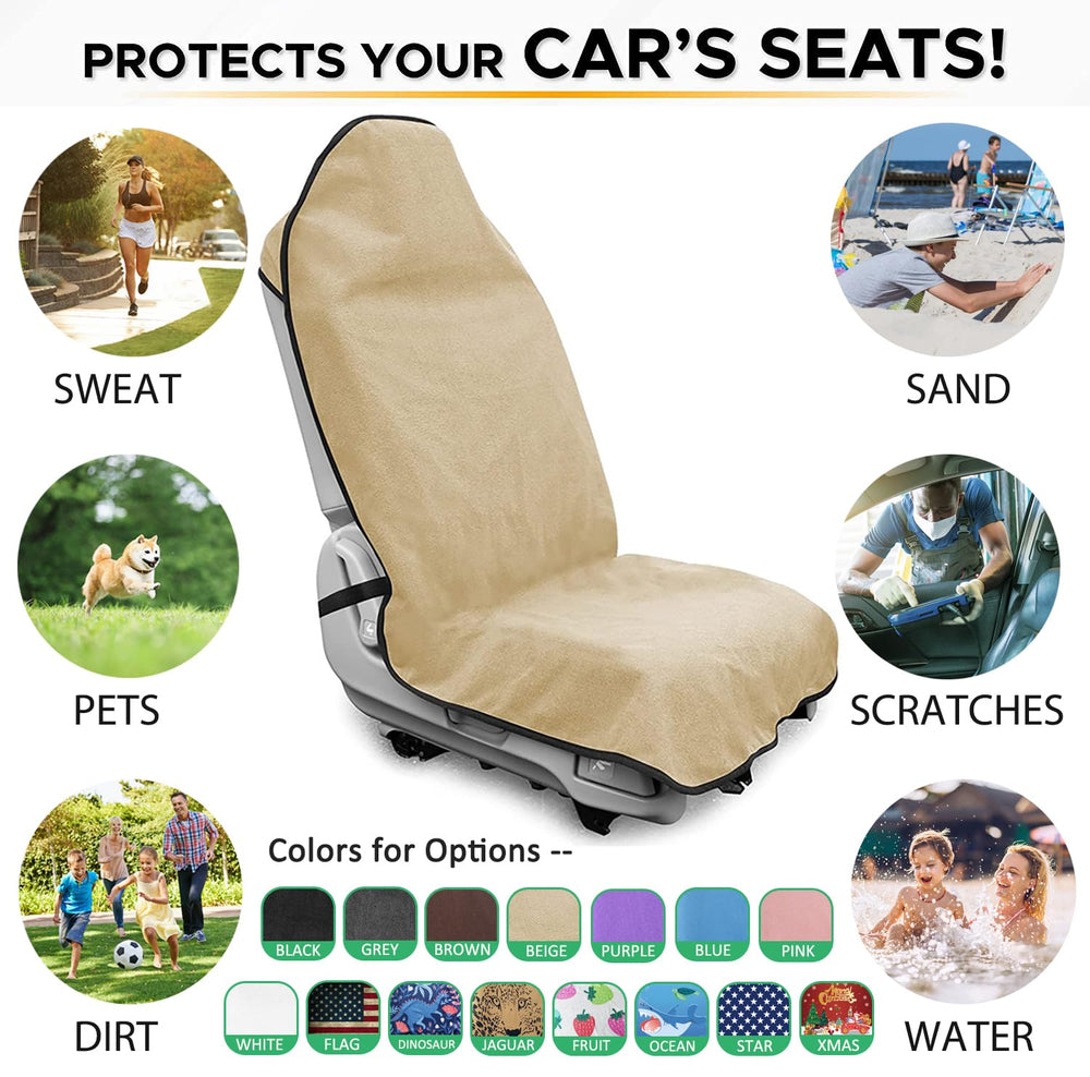 DECKALY in lifestyle shot as athlete exits car keeping seat clean