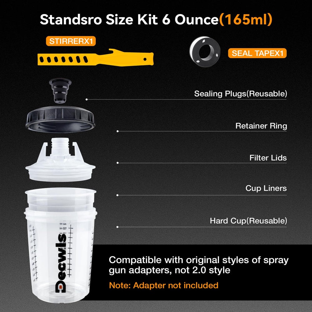 Decwls hard cup with clear scale markings for precise paint mixing