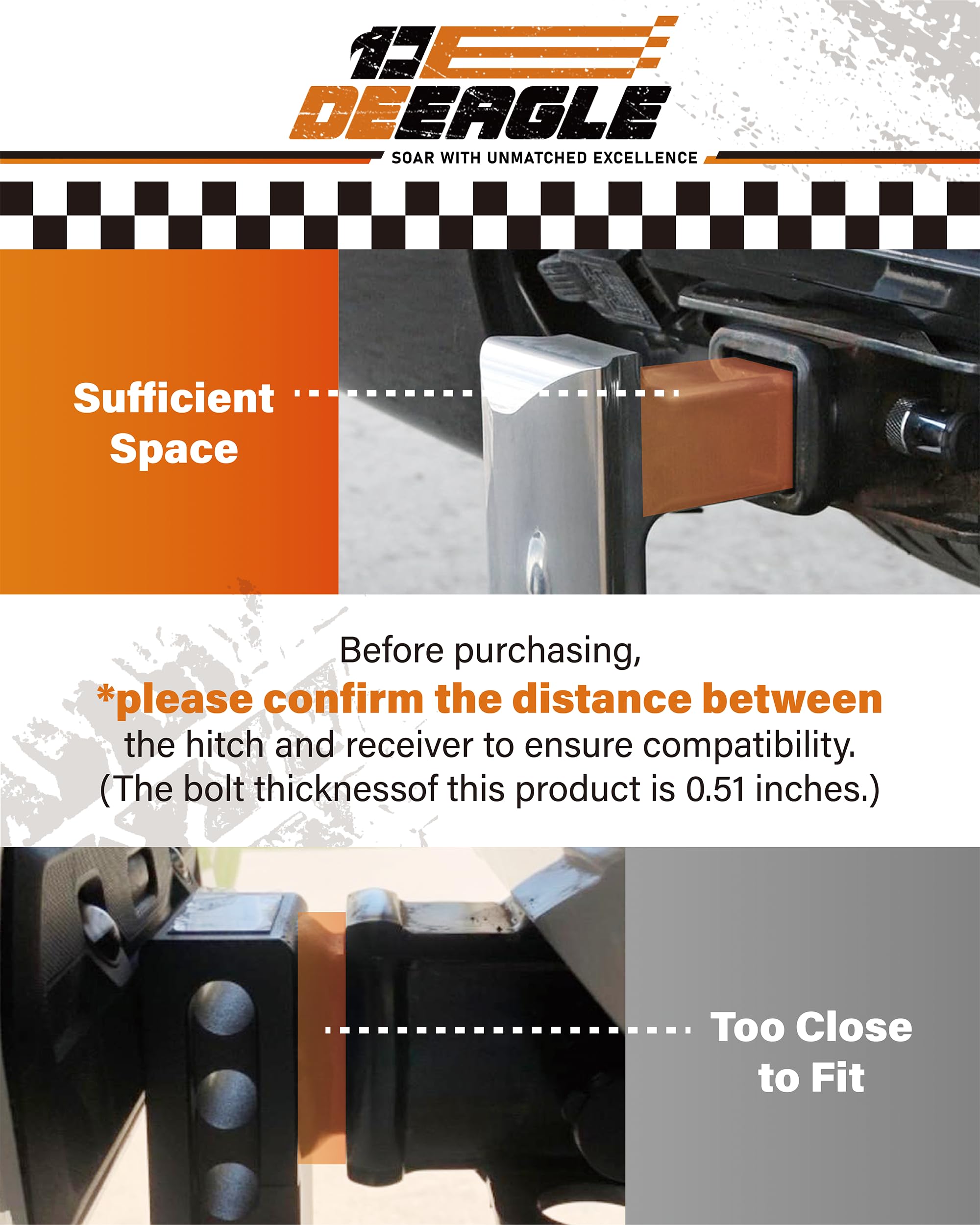 DEEAGLE on a parked SUV towing a trailer illustrating smoother quieter rides