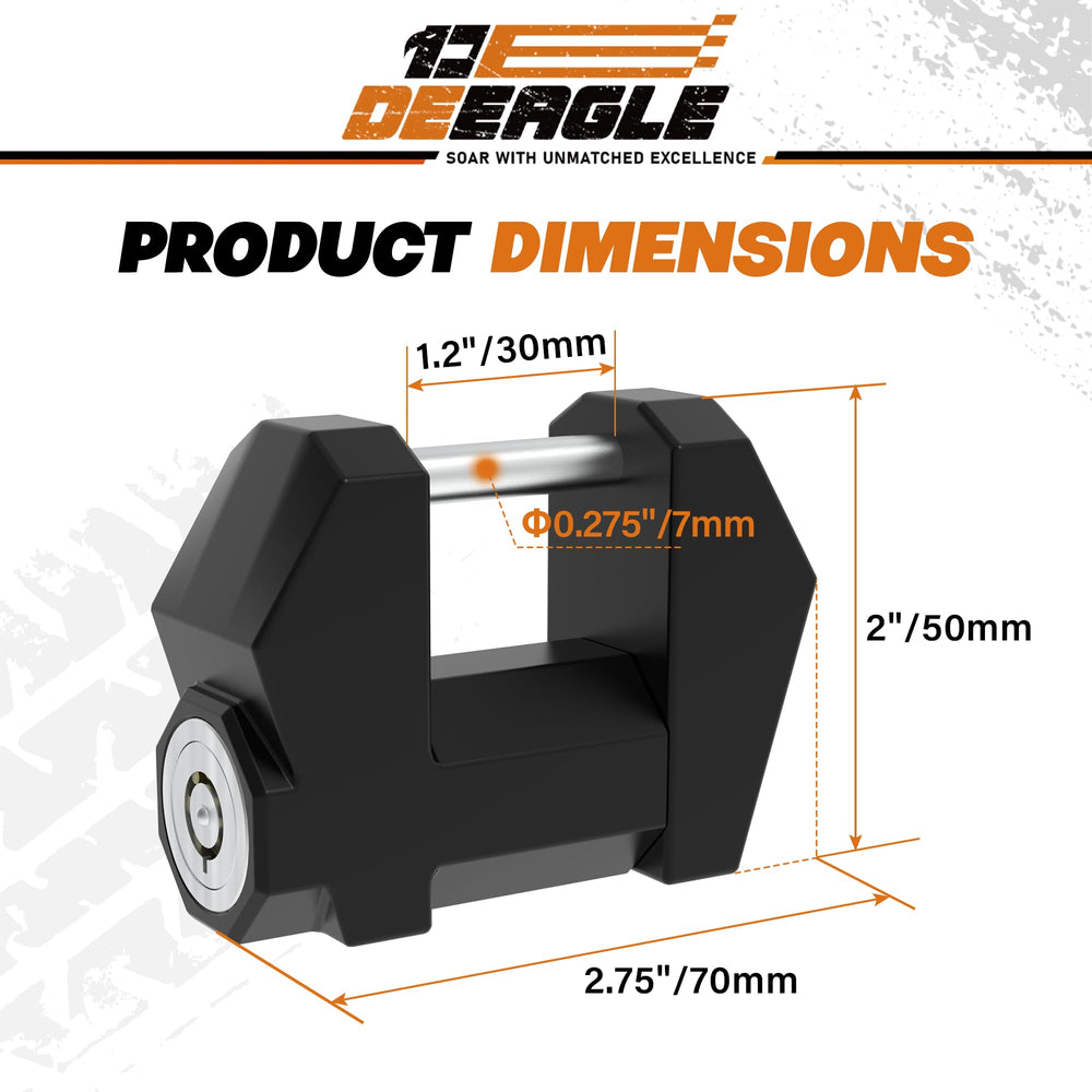 DEEAGLE installed on a boat trailer latch providing visible deterrence