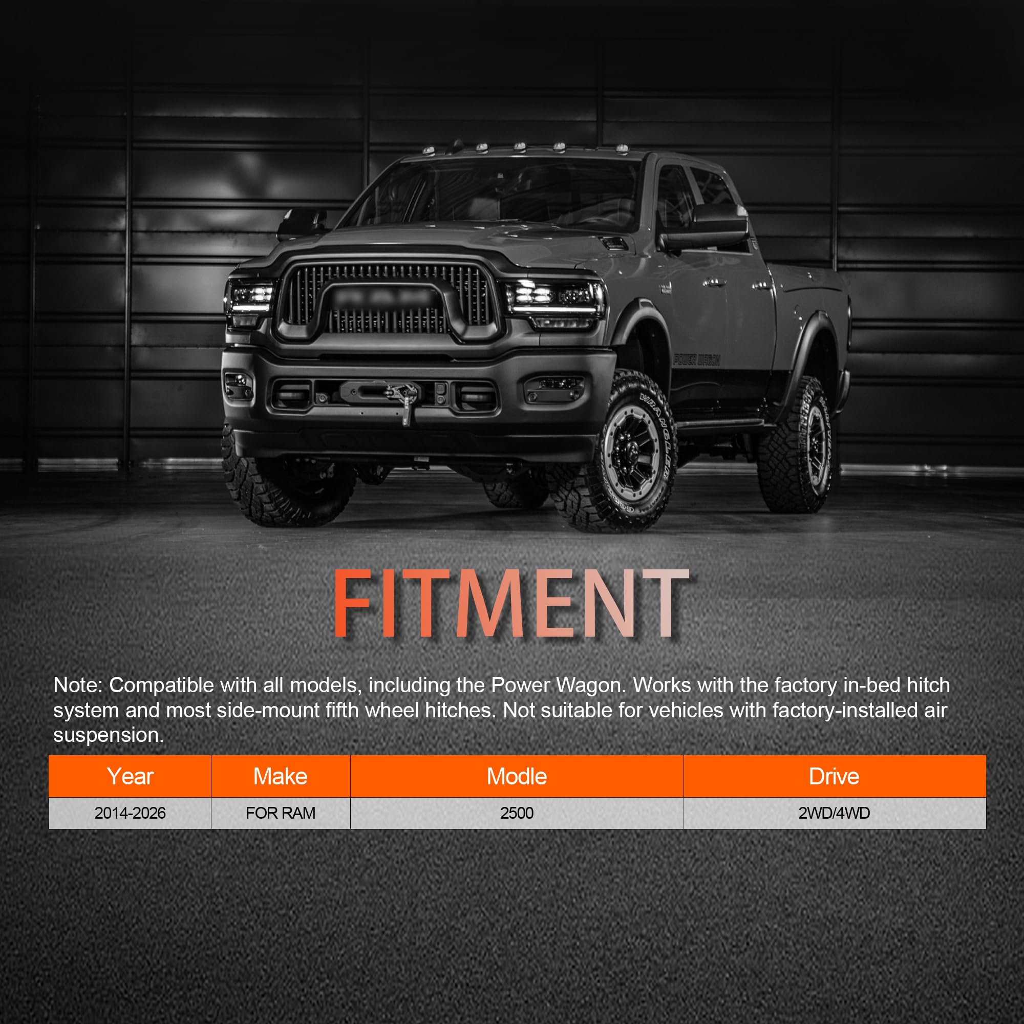 DEEAGLE mounted on Ram 2500 rear showing level stance and improved towing stability