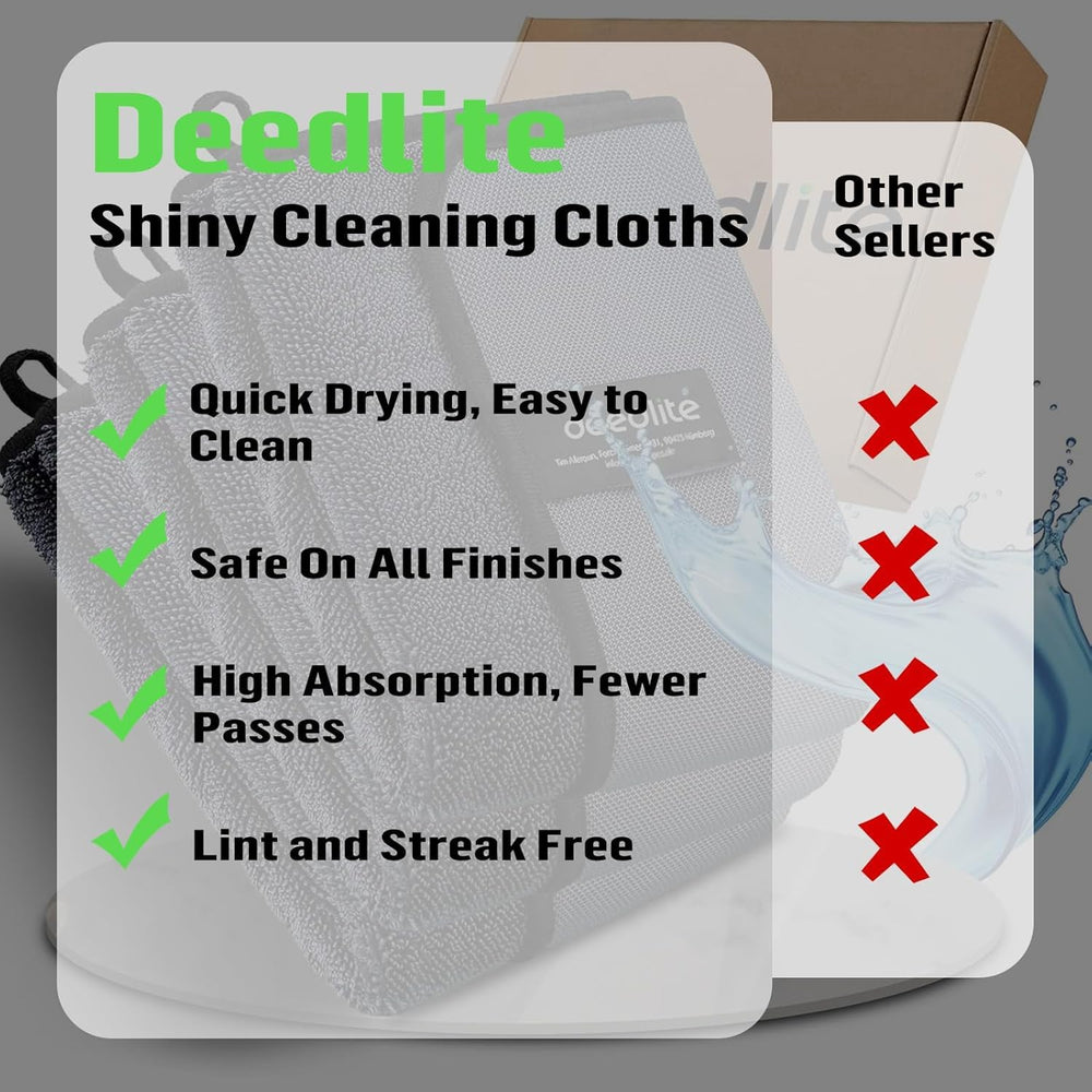 Deedlite towel wiping bathroom glass leaving streak-free shine