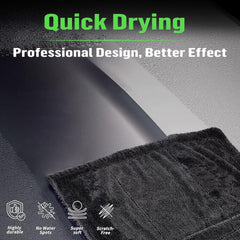 Deedlite towel on SUV hood demonstrating fast large-surface drying