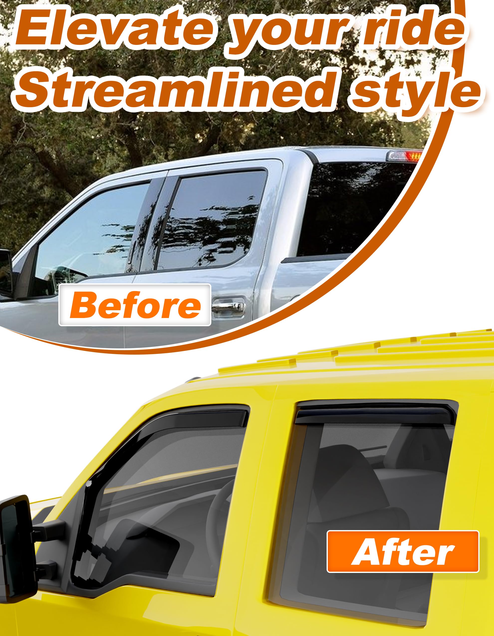 Deejecsun visor shedding rain on window, keeps interior dryer and reduces fogging