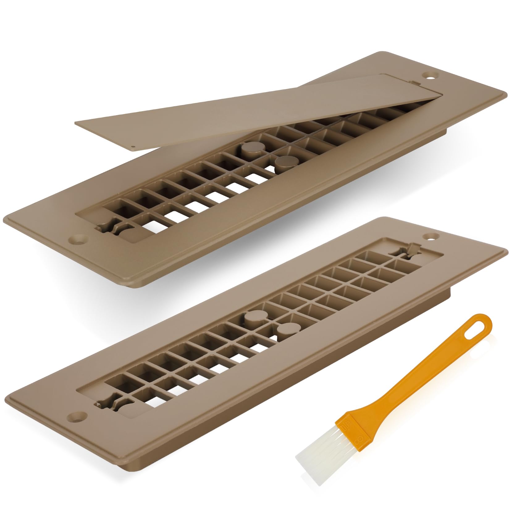 Deerdtride front view of khaki aluminum vent cover, durable finish