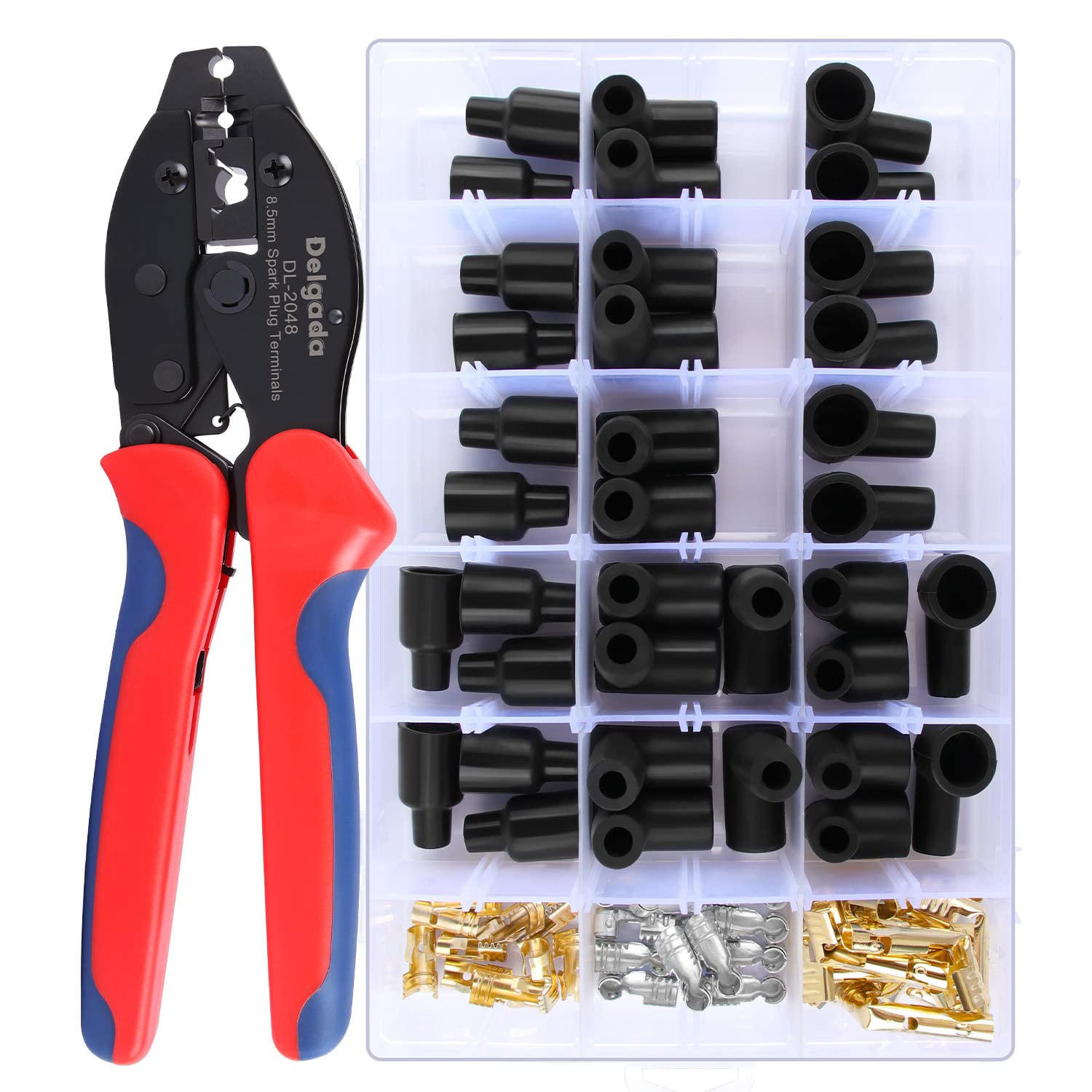 Delgada crimper front view showing ergonomic handles and sturdy jaws for steady control