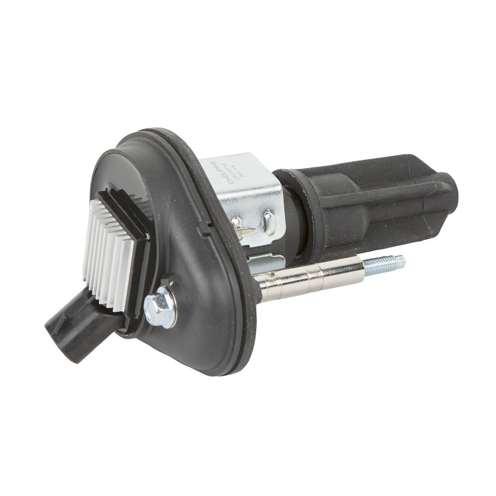 Delphi ignition coil front view showing fitment and durable housing for reliable starts