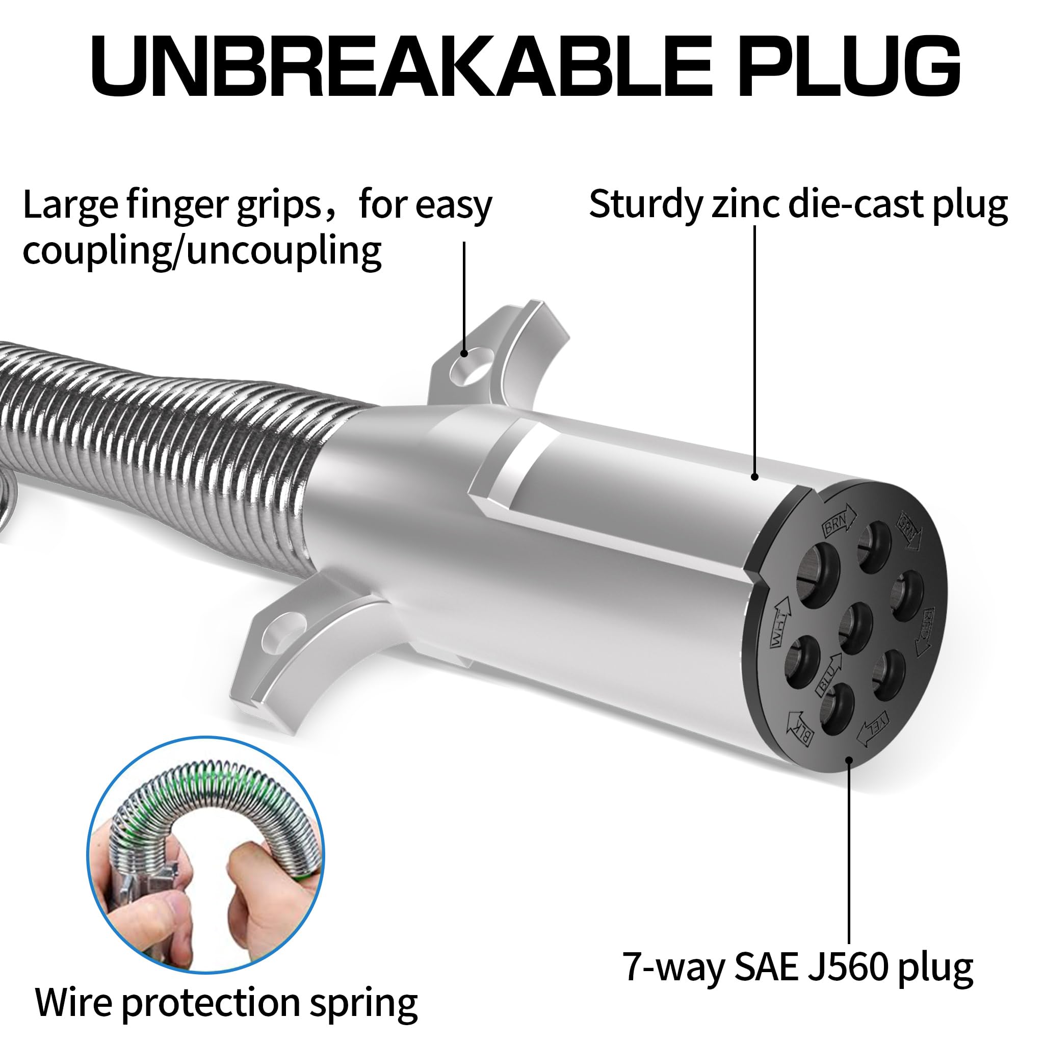 Deluwire stainless steel spring protection detail preventing cable stress and improving longevity