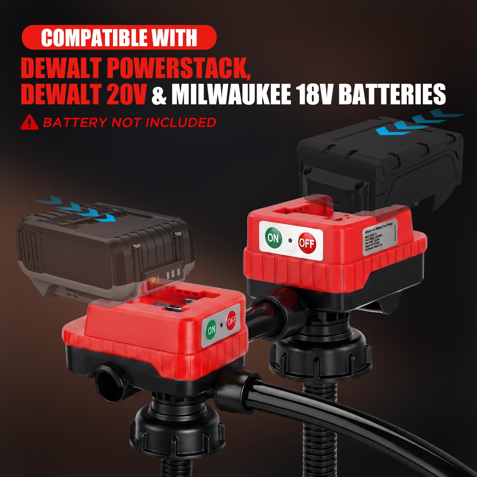 DEMAKIMI hose and five adapters laid out offering universal gas can fit