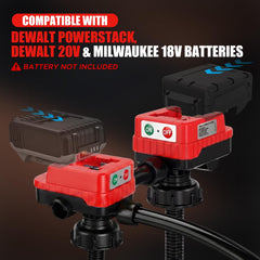 DEMAKIMI hose and five adapters laid out offering universal gas can fit