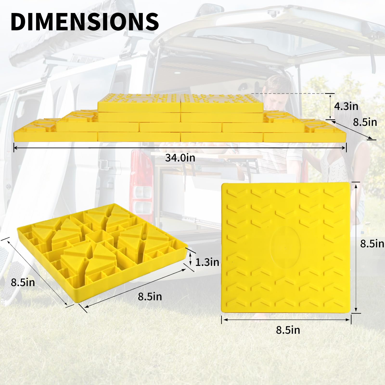 Demreal blocks next to hand showing size and lightweight portability for travelers