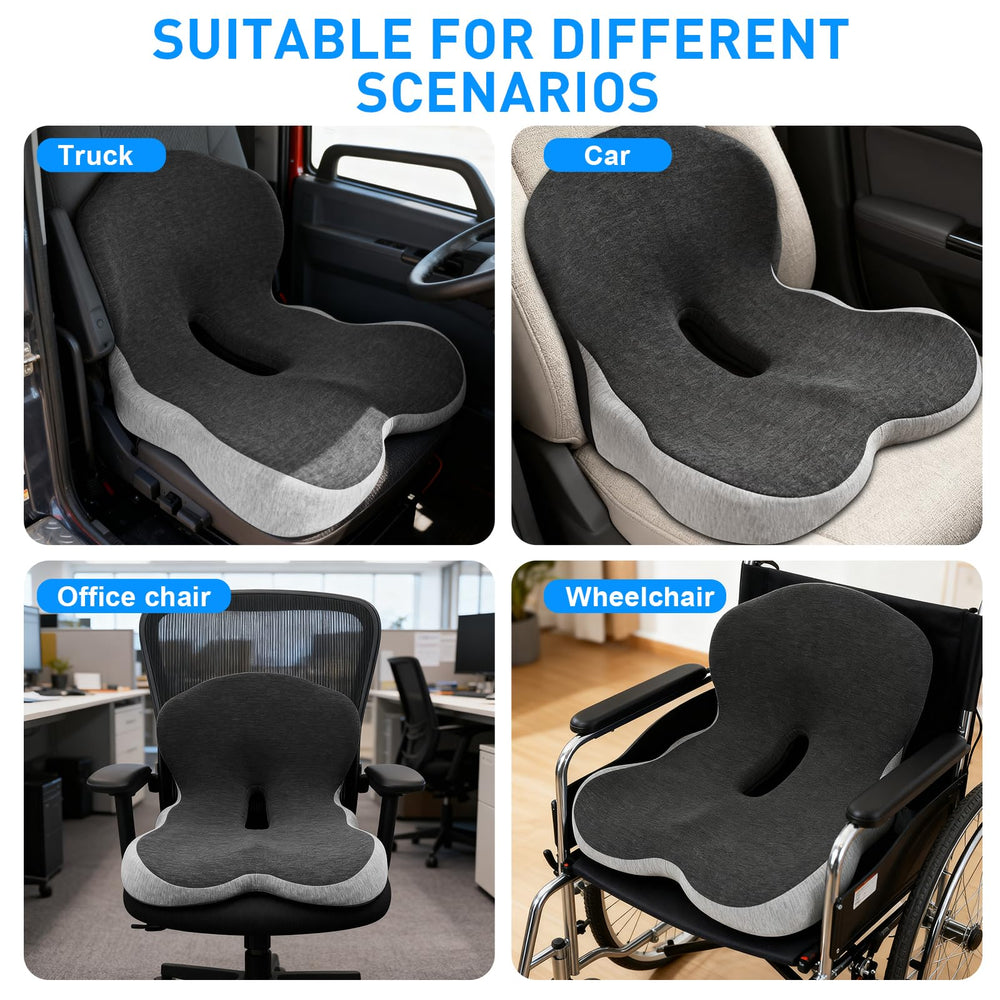 Denchy installed on a truck seat improving driver height and visibility
