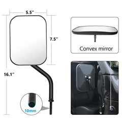 DenForste close-up of 5.5x7.5-inch mirror face offering wider rear visibility