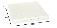 Denso cabin filter pleated media close-up highlighting efficient particle capture