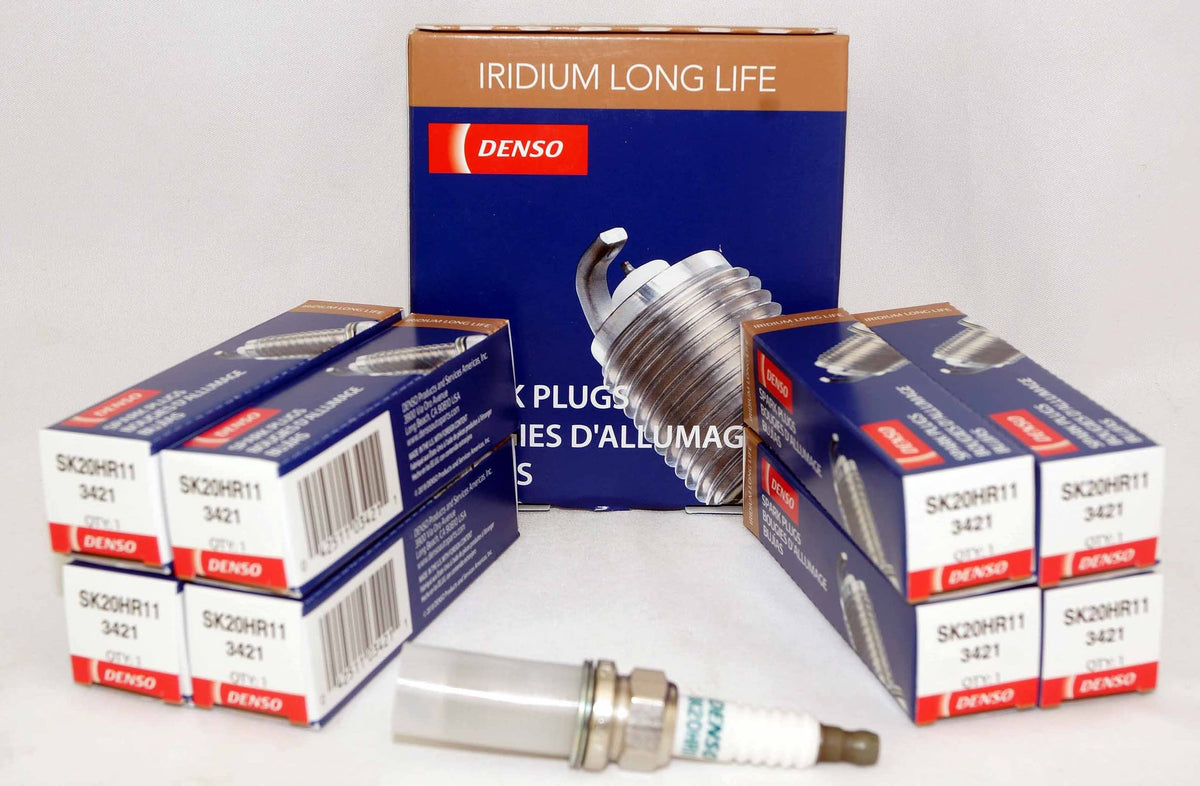 Denso front packaging showing eight iridium plugs and clear product labeling for reliability