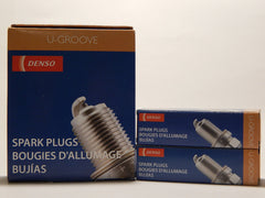 Denso K20HR-U11 front packaging showing six spark plugs and authentic labeling for reliable replacement
