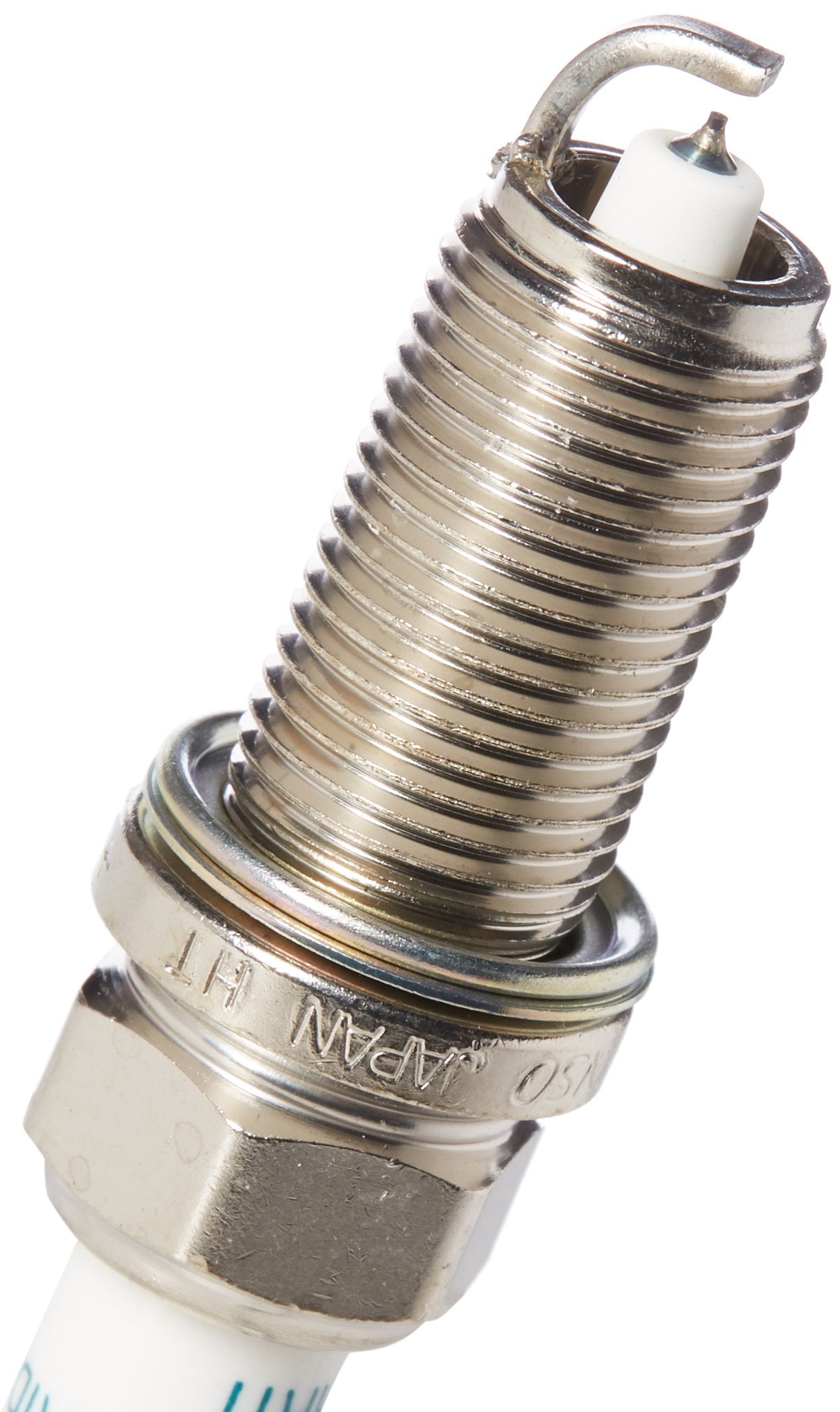 Denso SK20HR11 close-up of iridium-platinum electrode highlighting precise spark performance