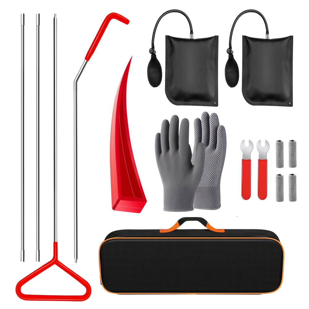 DENWAY front packaging showing 9-piece tool kit and accessories for convenience