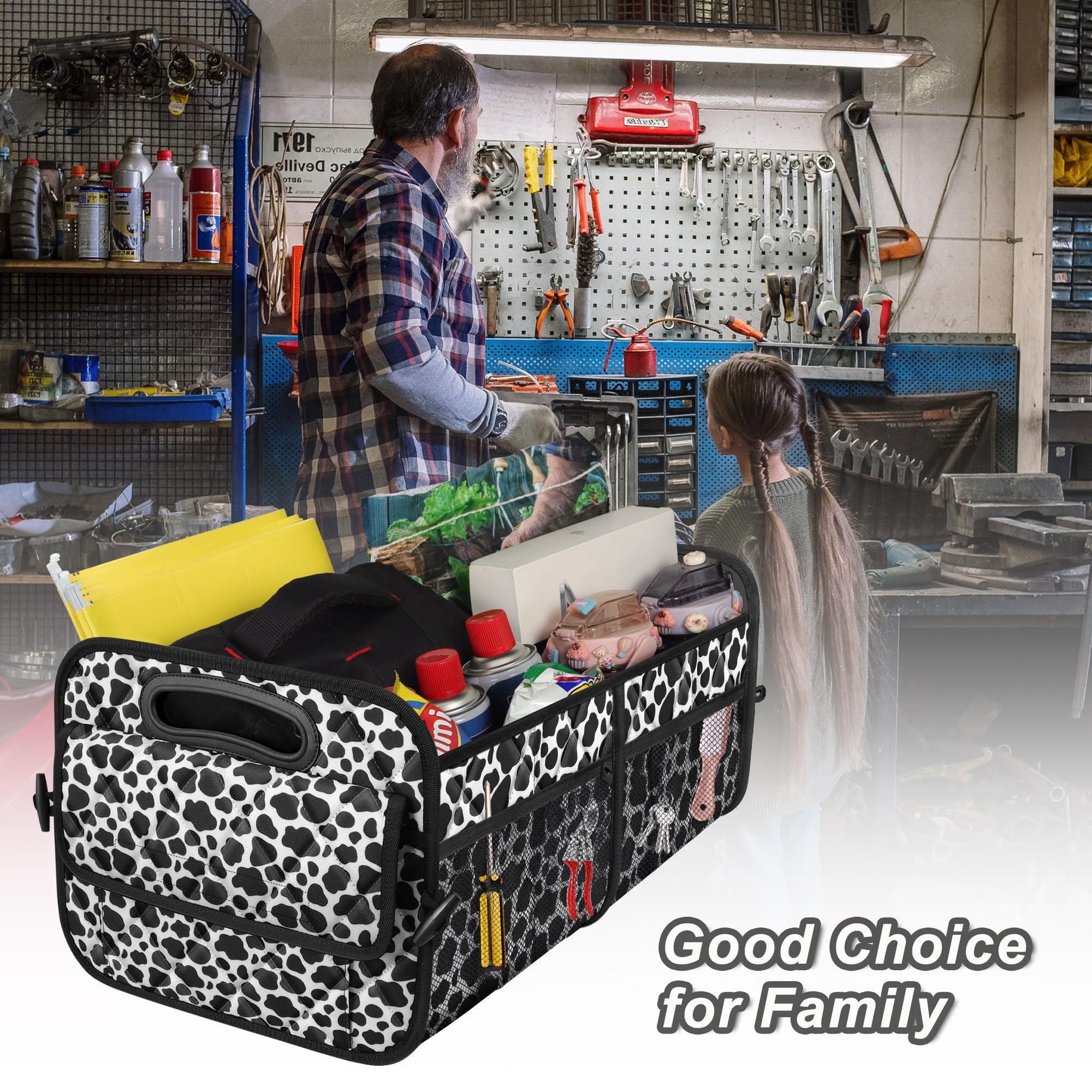 Deosk filled with groceries illustrating organized, spill-resistant transport