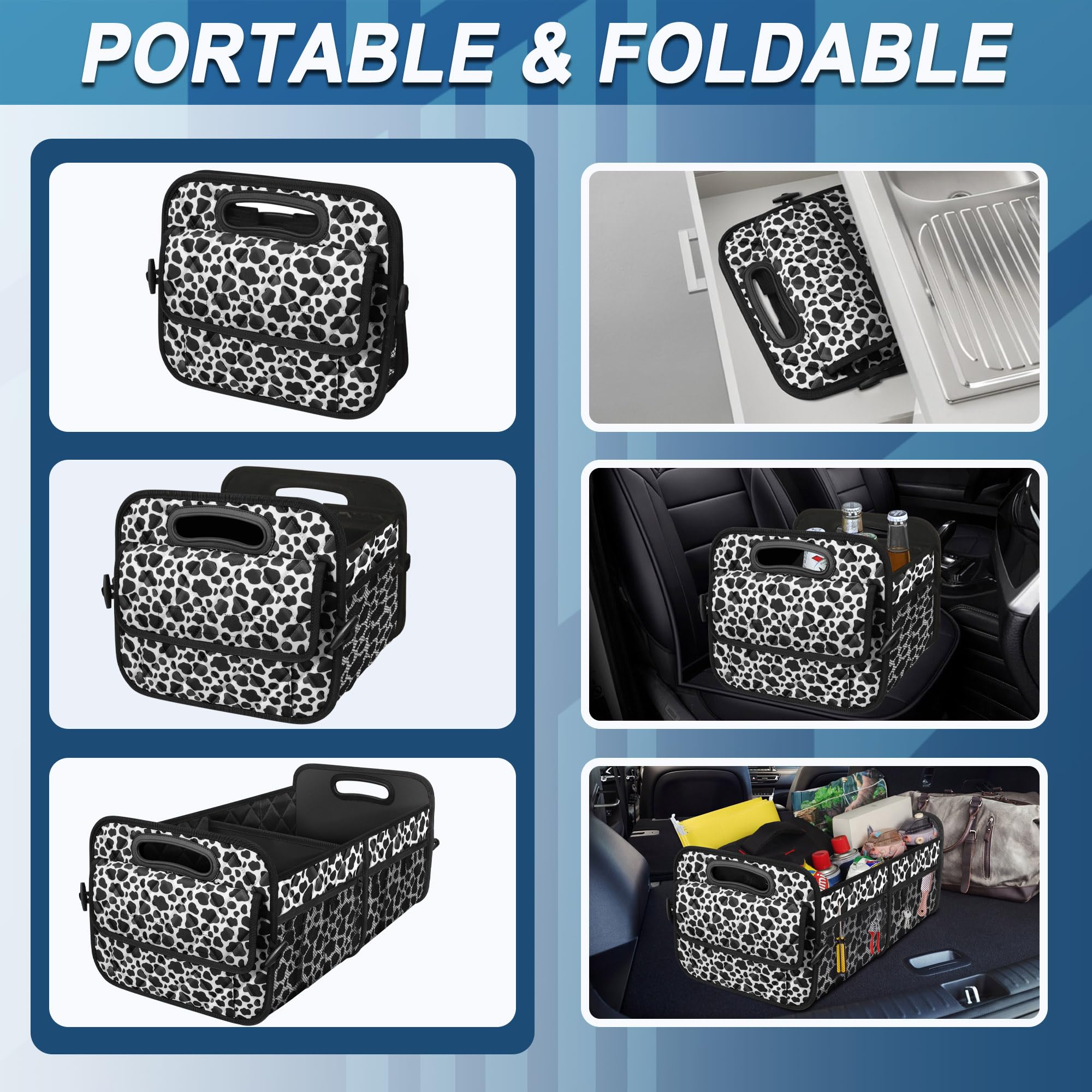 Deosk placed in a car trunk demonstrating secure vehicle storage use