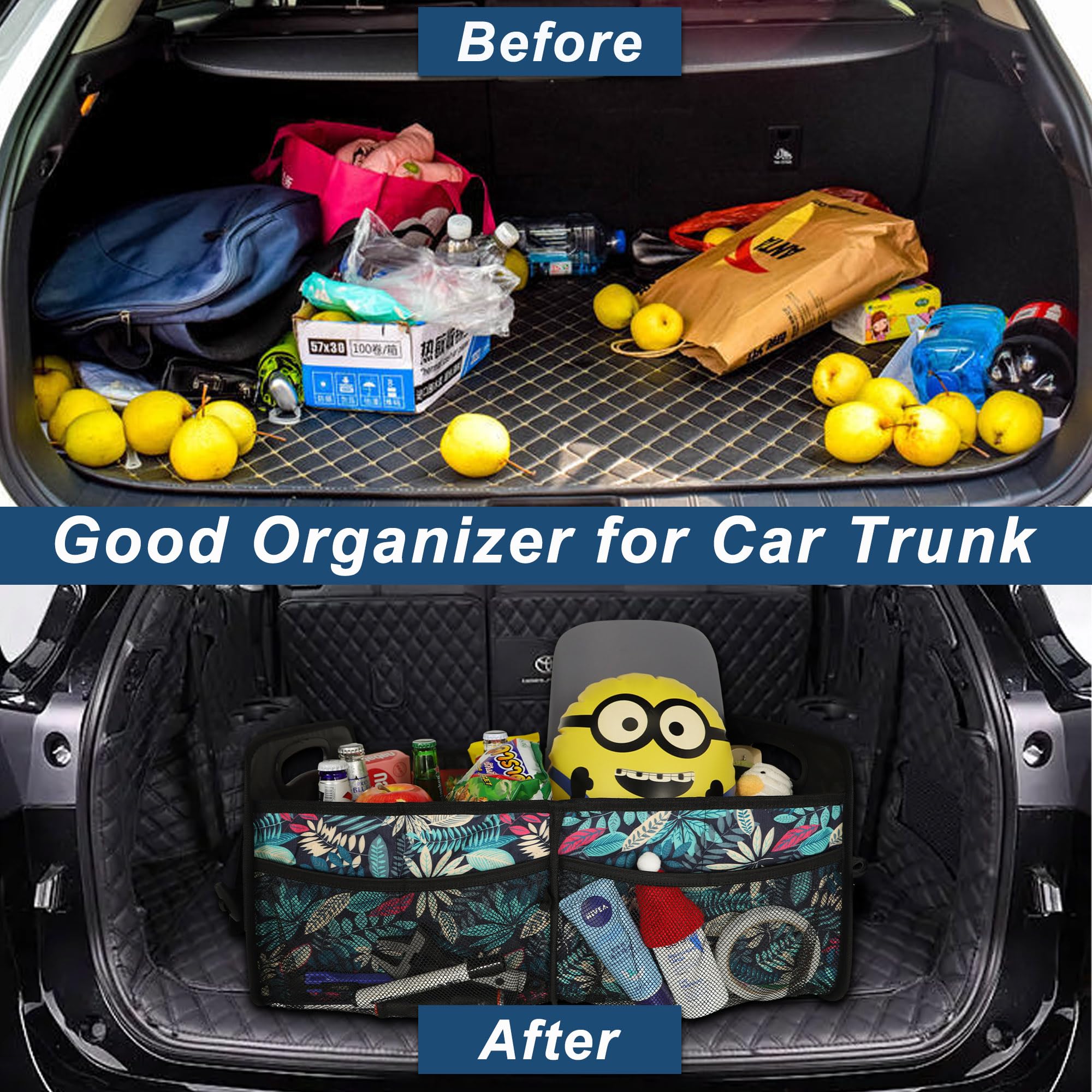 Deosk placed in SUV trunk showing fit and stability for secure transport