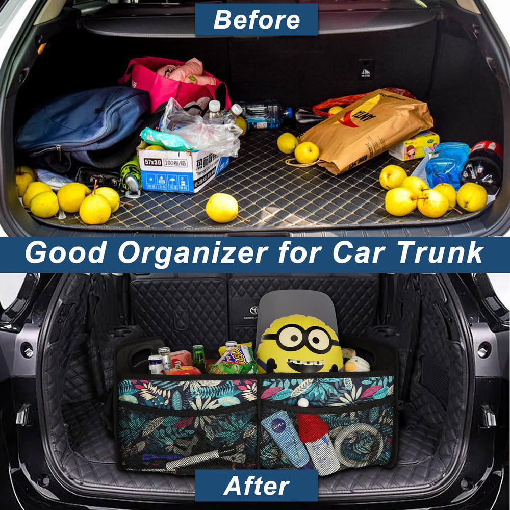 Deosk placed in SUV trunk showing fit and stability for secure transport