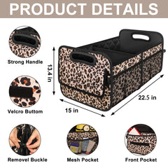 Deosk placed in SUV trunk demonstrating organized cargo benefit