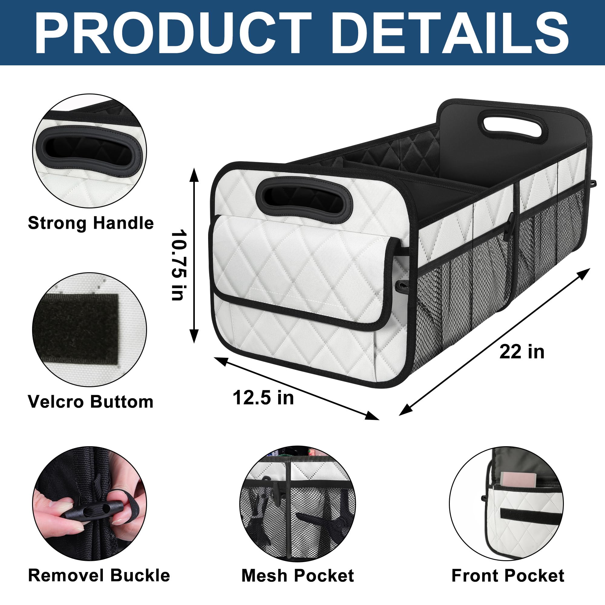 Deosk reinforced handle detail displaying sturdy lift and carrying benefit