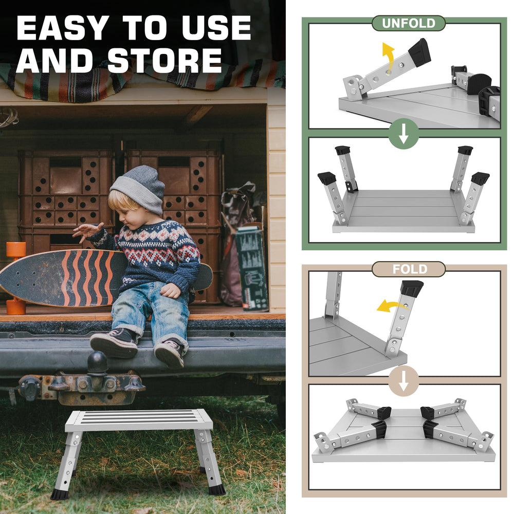 DEPSUNNY step stool in use at an RV entry offering stable access for campers