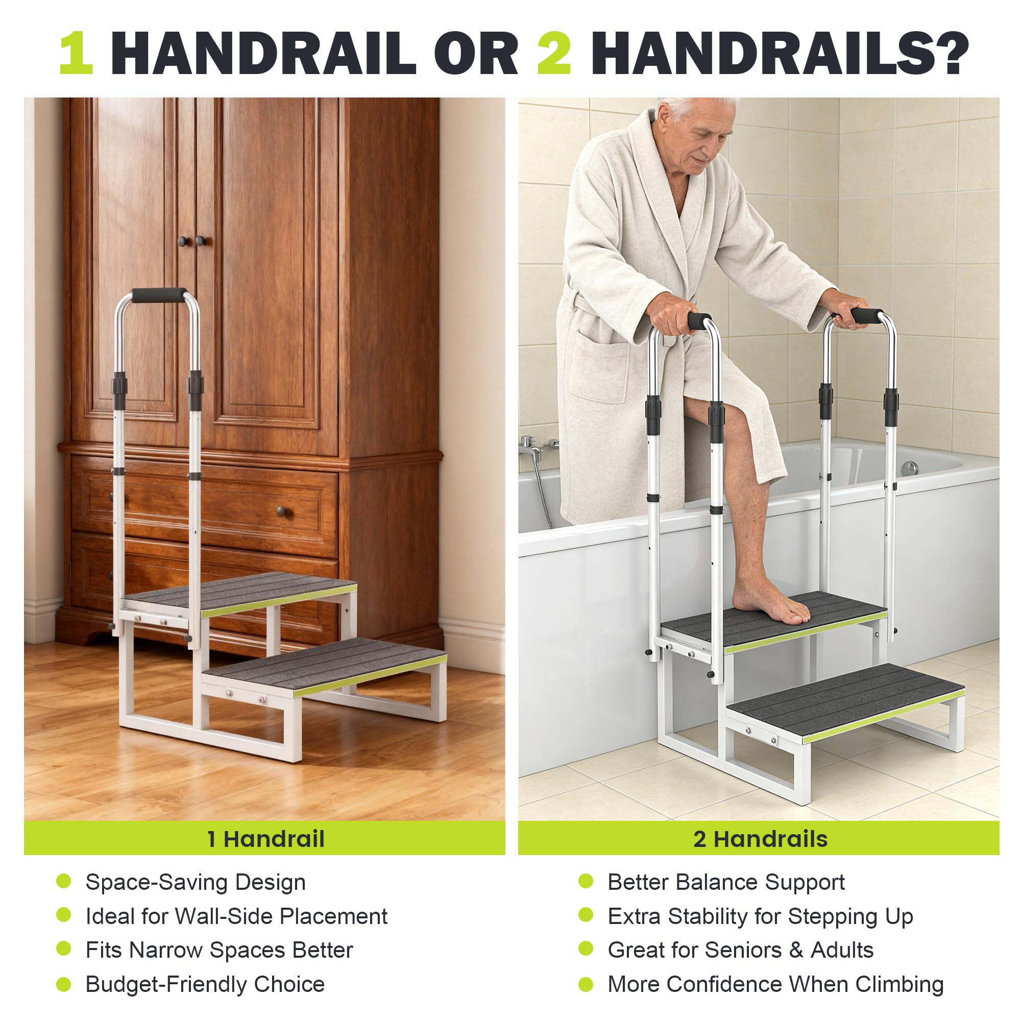 DEPSUNNY stool beside a person showing scale and strong 660 lb load capacity benefit