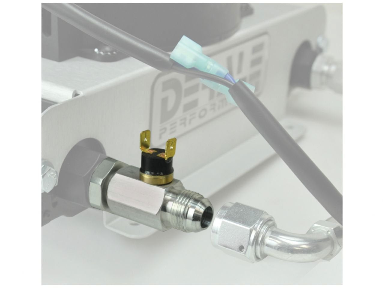 Derale 13021 close-up valve detail highlighting brass barbs and durable construction