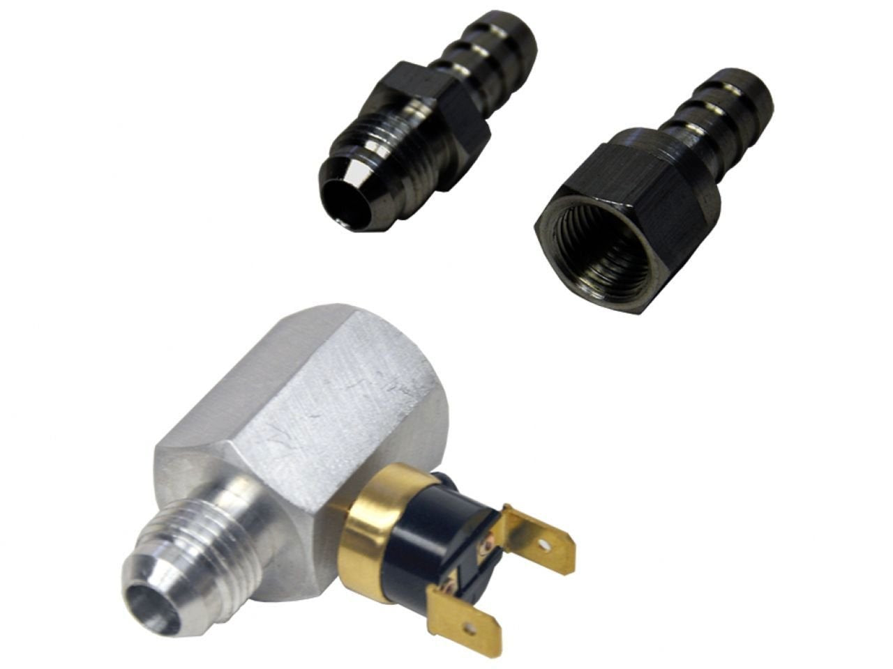 Derale 13021 front view showing -6AN ports and compact inline body for easy install