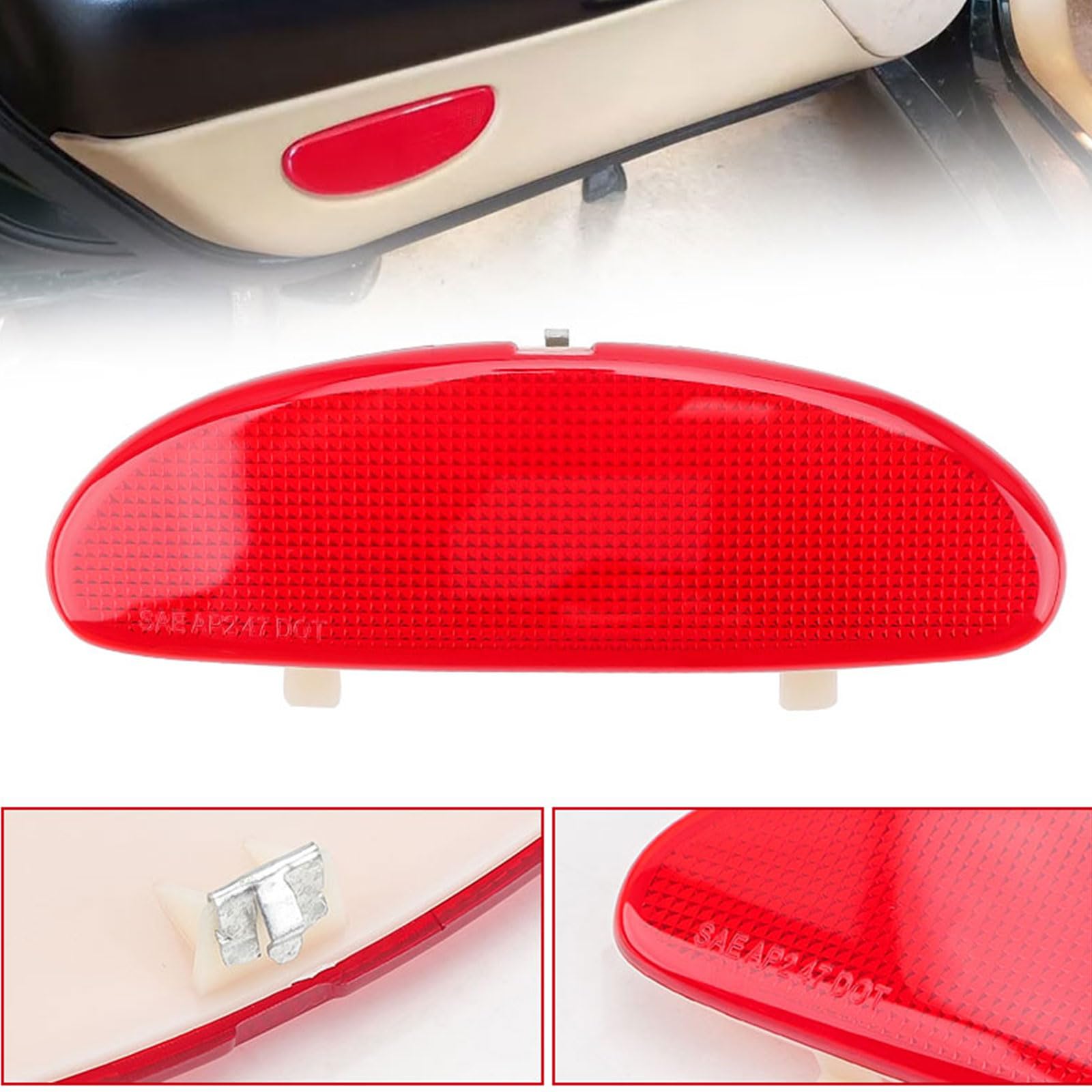 DERI reflector installed on C5 Corvette door panel restoring visibility