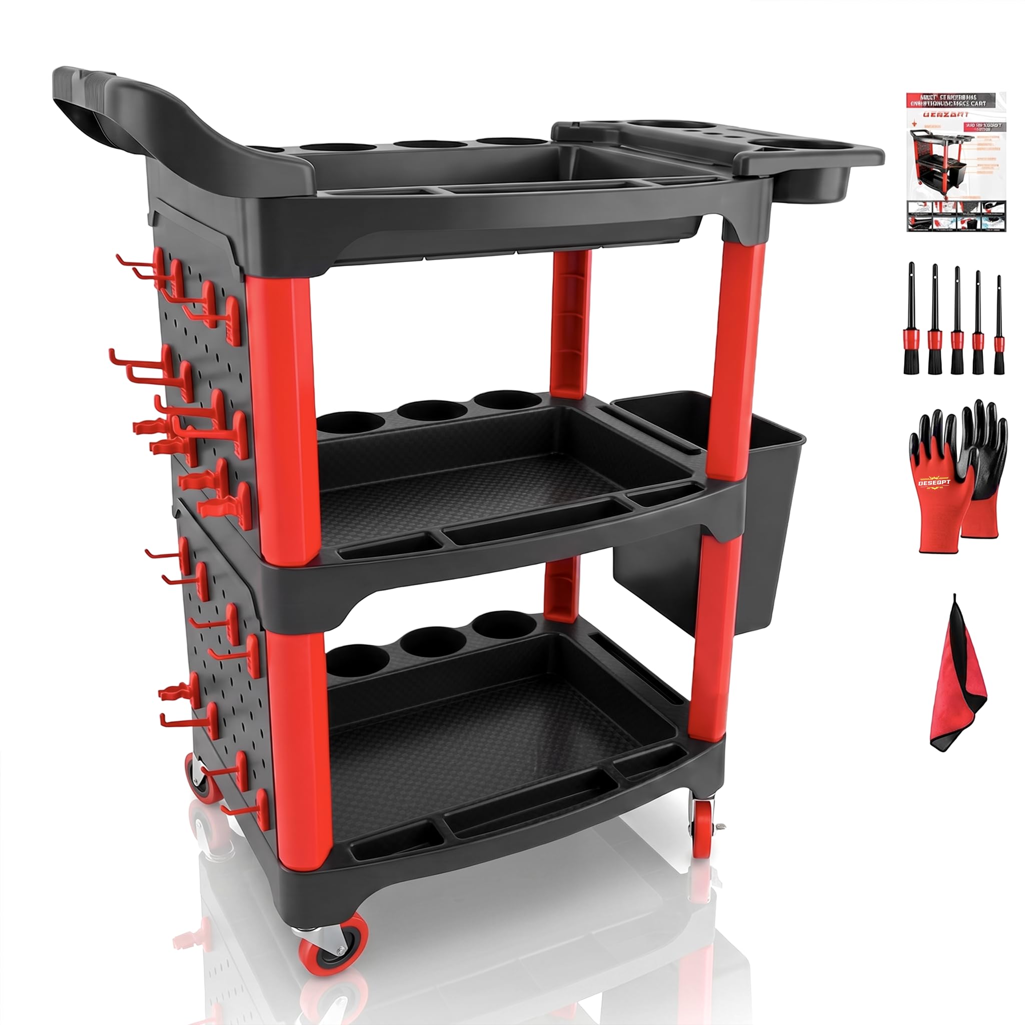 DESEQPT cart front view showing organized supplies and quick access