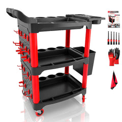 DESEQPT cart front view showing organized supplies and quick access