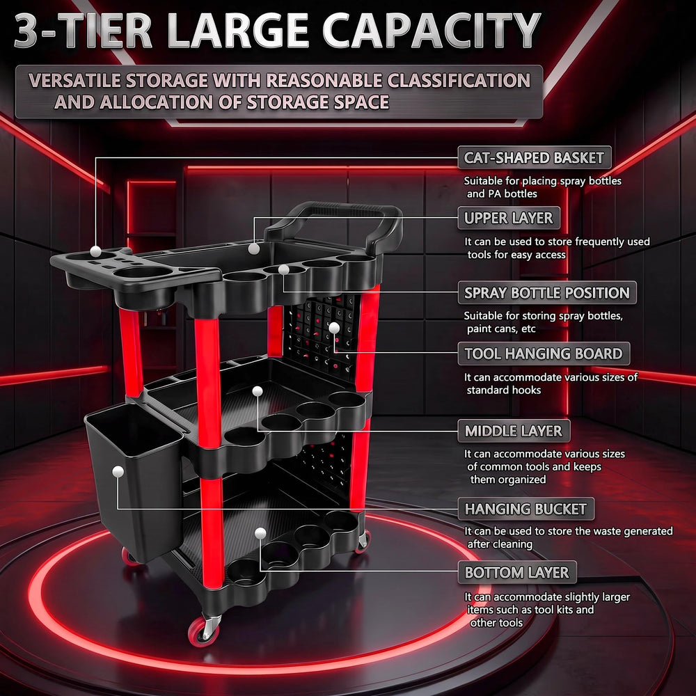 DESEQPT ergonomic handle and lockable casters for smooth mobility