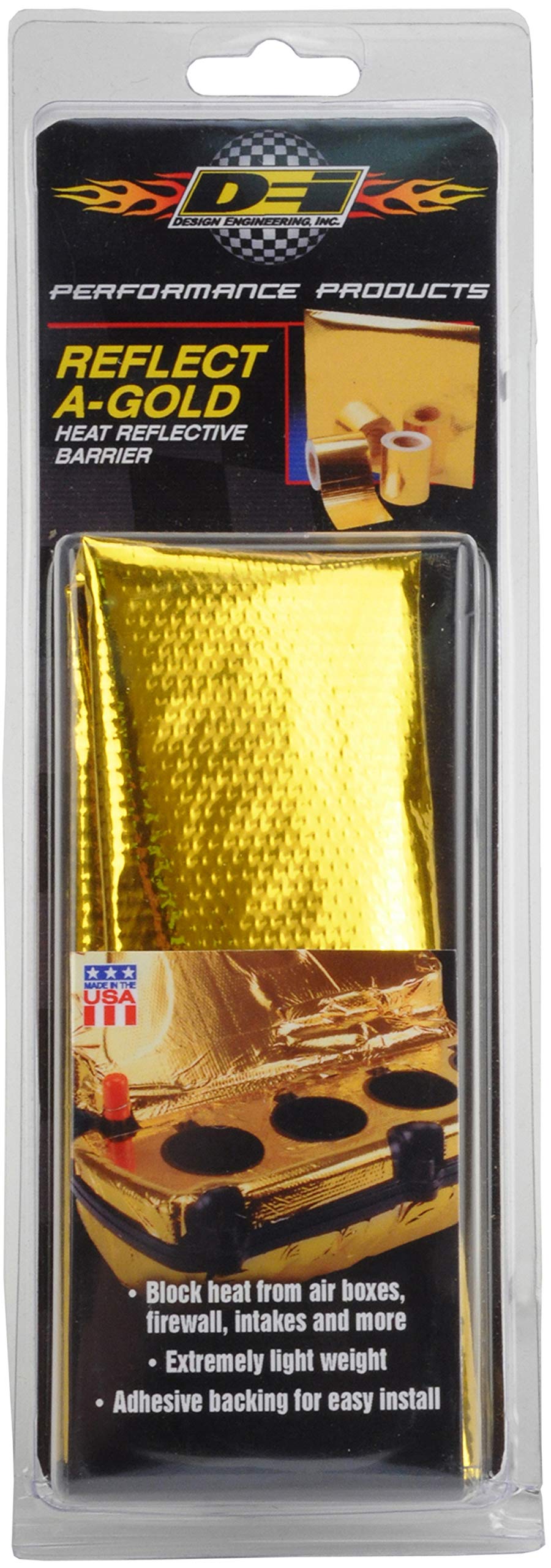Design Engineering Reflect-A-Gold installed on a firewall showing radiant heat shielding benefit
