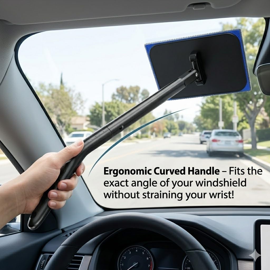 desin in-use cleaning inside windshield for clearer visibility