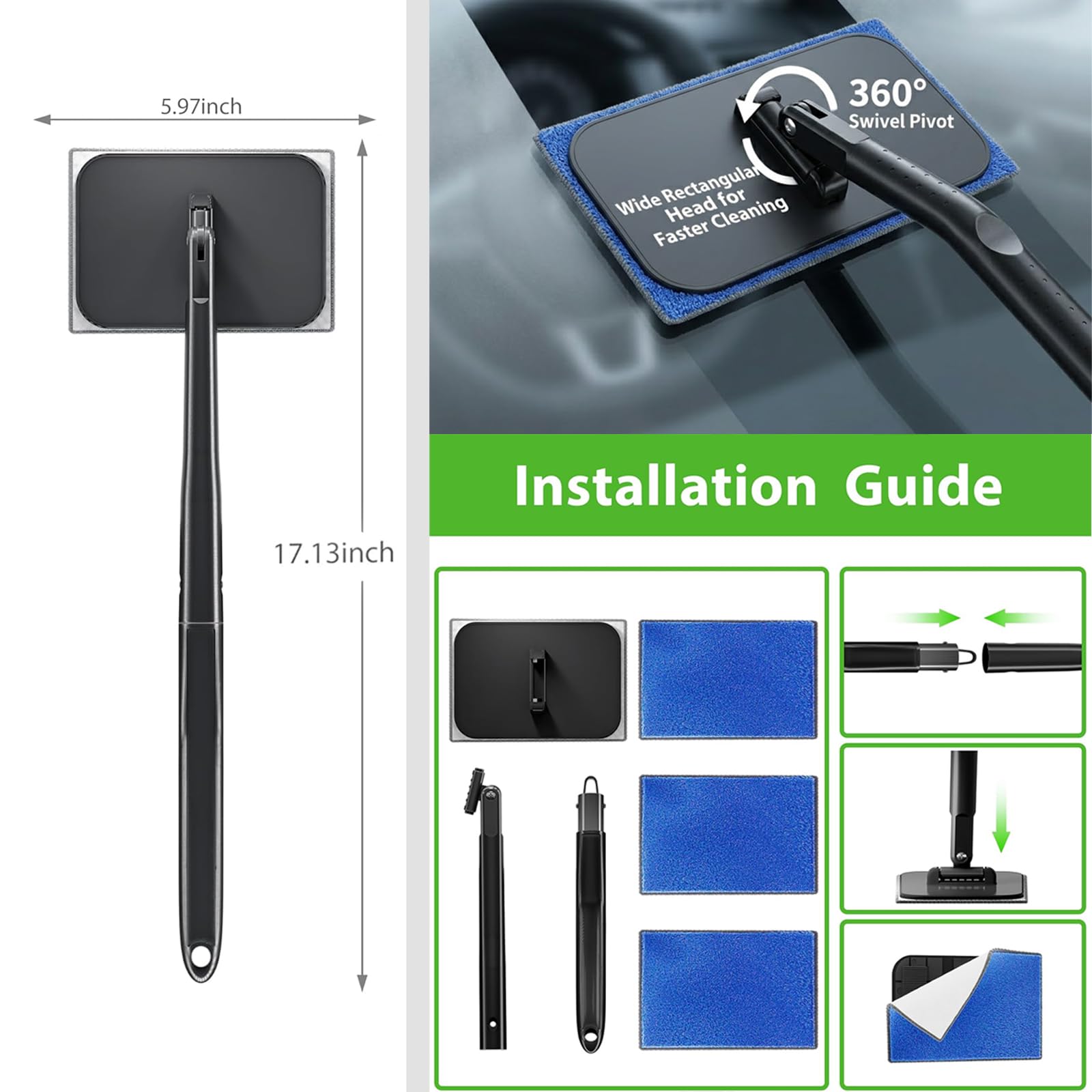 desin extendable handle fully extended for easier reach