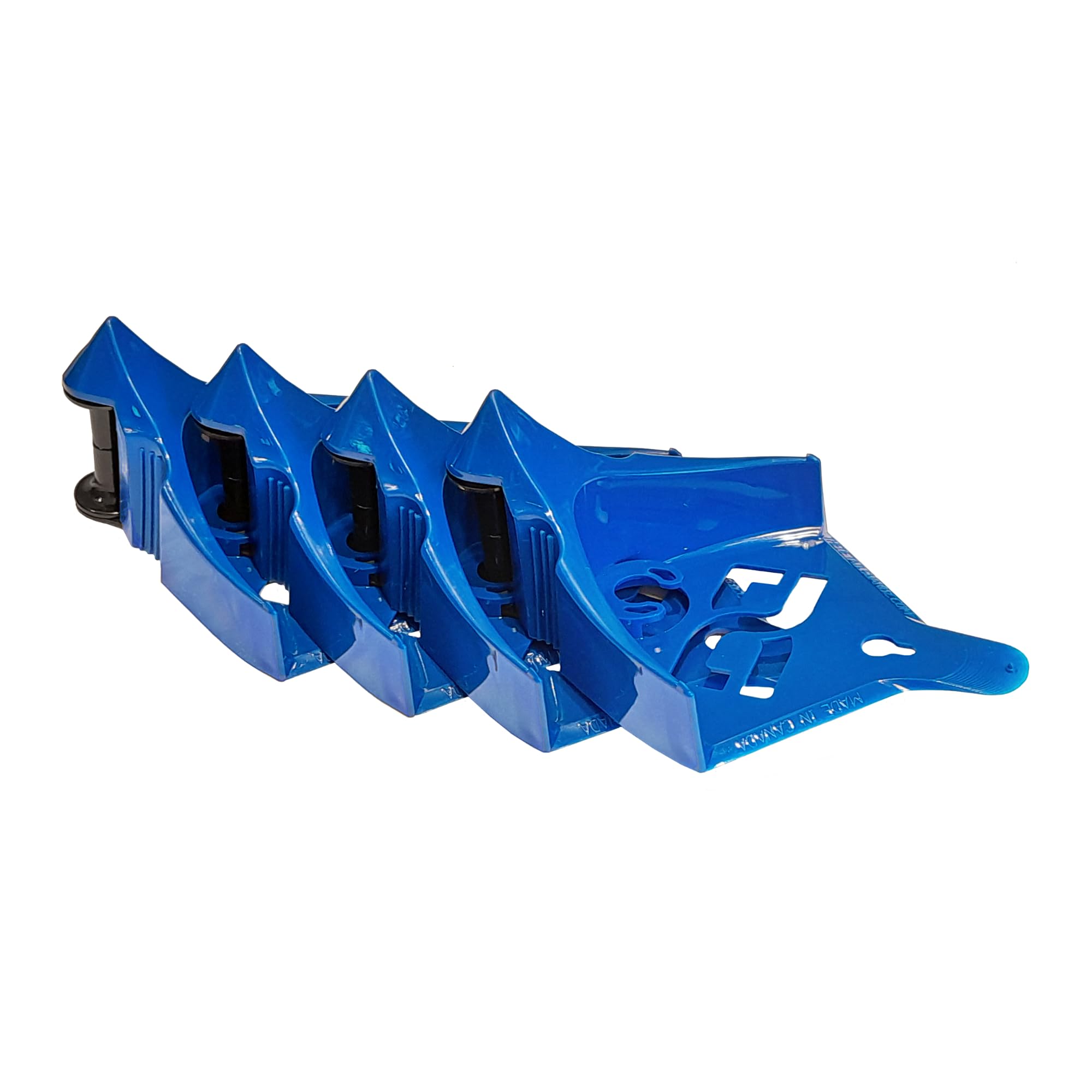 Detail Guardz front view showing four blue hose rollers and benefit of organized hoses